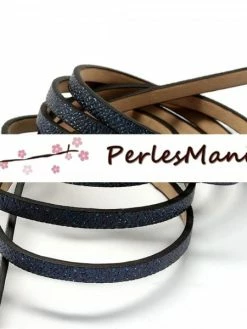 Perlesmania LOT DE 4 : Environ 1,2 Mètre De Cordon SIMILI CUIR 5 Par 2MM H1005D