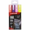 Uni-ball Lot De 4 Marqueurs Craies Uni Chalk PWE5M Pointe Conique Moyenne Assortiment