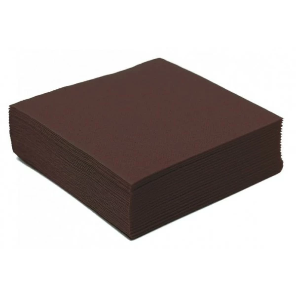 Lot De 40 Serviettes En Papier 2 Plis - 38X38 Cm - Chocolat - Gappy 1 Lot De 40 Serviettes En Papier 2 Plis - 38X38 Cm - Chocolat - Gappy