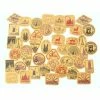La Boutique D'Isacrea LOT DE 45 STICKERS : Illustrations Symboles Monuments Vintage Pays 30 à 40 Mm