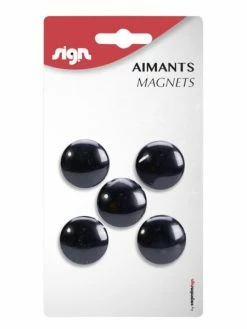 Carpentras Sign Lot De 5 Aimants Ronds Diamètre De 27 Mm - Noir - Sign