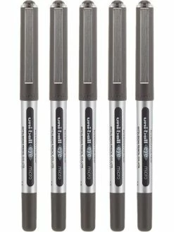 Uni-ball Lot De 5 Stylos Roller Noir Uni Ball EYE Pointe Fine 0,5mm