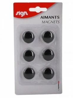 Carpentras Sign Lot De 6 Aimants Ronds - 22mm - Noir - Sign