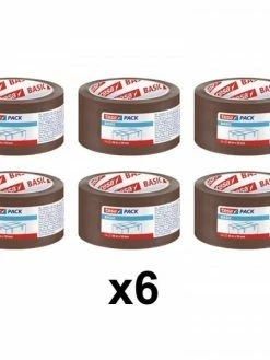 Lot De 6 Rubans Emballage Tesa Basic 66m X 50mm