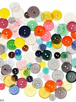 Creativ Company Lot De Boutons à Coudre En Acrylique - Multicolore - 100 Pcs