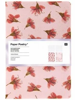 Rico Design Lot De Carnets De Note A5 - Fleurs De Cerisier - 14,5 X 21 Cm - 2 Pcs