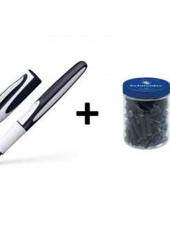 Schneider® Lot Stylo Roller Rechargeable Ray + Pot De 100 Cartouches Bleu - Schneider