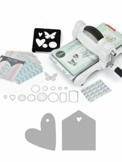 Machine De Découpe Big Shot Sizzix + Matrice étiquettes Maison Et Cœur