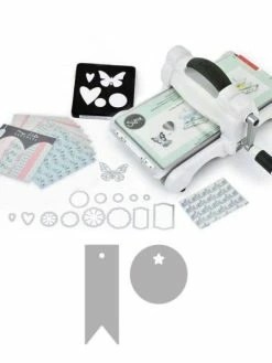 Machine De Découpe Big Shot Sizzix + Matrices étiquette Ronde Et Fanion