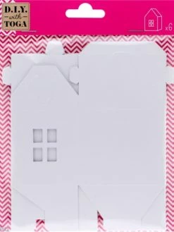 Draeger By Toga Maisonnette En Papier Blanc à Monter Et Décorer - 6 Pcs