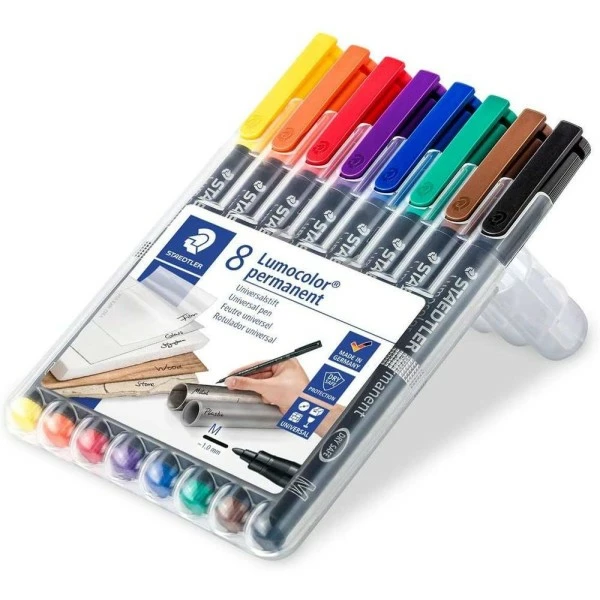 Staedtler Marqueurs Permanents "317M Lumocolor" - Etui De 8 1 Staedtler Marqueurs Permanents "317M Lumocolor" - Etui De 8