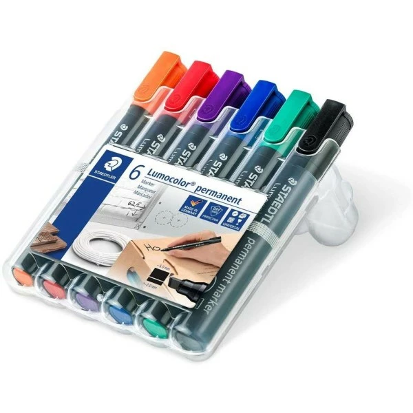 Staedtler Marqueurs Permanents "350 Lumocolor" - Etui De 6 1 Staedtler Marqueurs Permanents "350 Lumocolor" - Etui De 6