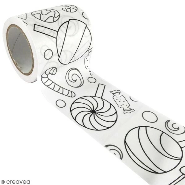 Graine Créative Masking Tape à Colorier XL - Sucreries - 4,6 Cm X 5 Mètres 1 Graine Créative Masking Tape à Colorier XL - Sucreries - 4,6 Cm X 5 Mètres