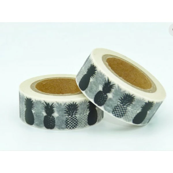 THE LOVELY FACTORY Masking Tape Ananas Noir Et Blanc 15mm X 10m 1 THE LOVELY FACTORY Masking Tape Ananas Noir Et Blanc 15mm X 10m