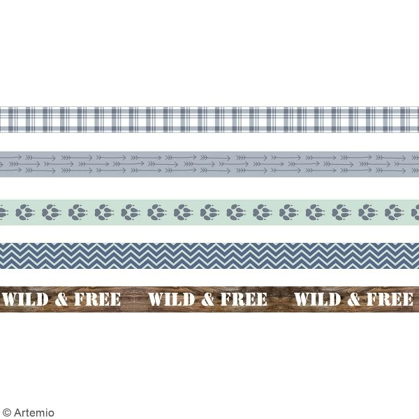 Masking Tape Artemio - Woodland - 1,5 Cm X 5 M - 5 Pcs 2 Masking Tape Artemio - Woodland - 1,5 Cm X 5 M - 5 Pcs – Image 2