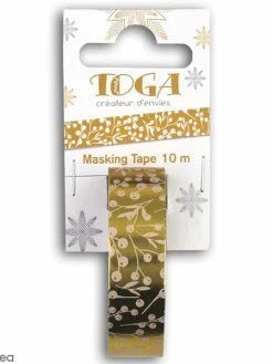 Draeger By Toga Masking Tape - Baies Blanches Papier Doré - 10 M - 1 Pce