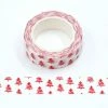 THE LOVELY FACTORY Masking Tape Blanc Sapin Rouge Noël - 15mm X 10m - W528