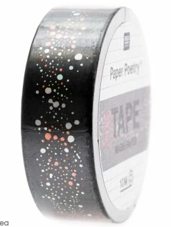 Rico Design Masking Tape Bulles - Noir, Argenté - 1,5 Cm X 10 M