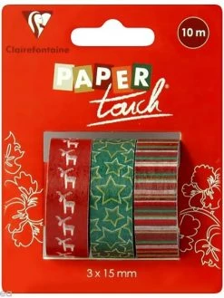 Paper Touch By Clairefontaine Masking Tape Clairefontaine - Noël Classique 1 - 3 Rouleaux Assortis