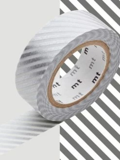 MT Masking Tape Masking Tape - Deco - Argent Rayé - 15 Mm X 7 M
