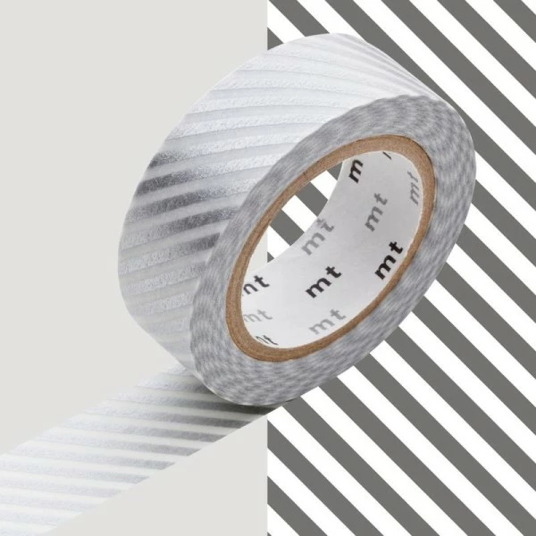 MT Masking Tape Masking Tape - Deco - Argent Rayé - 15 Mm X 7 M 1 MT Masking Tape Masking Tape - Deco - Argent Rayé - 15 Mm X 7 M