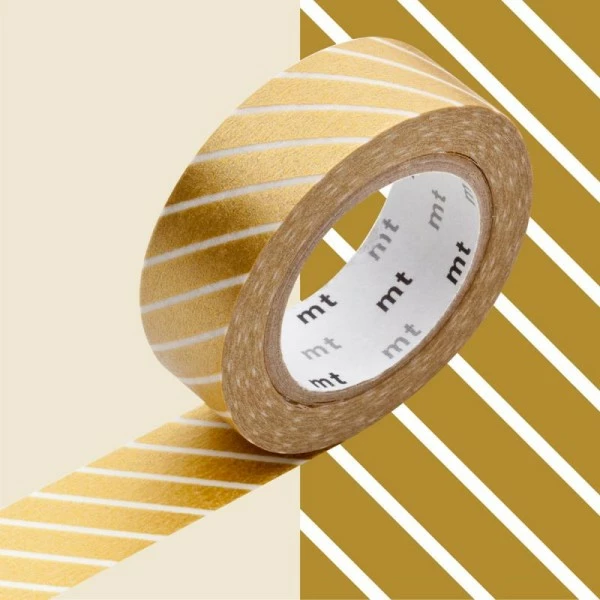 MT Masking Tape Masking Tape - Deco - Or Rayé - 15 Mm X 7 M 1 MT Masking Tape Masking Tape - Deco - Or Rayé - 15 Mm X 7 M
