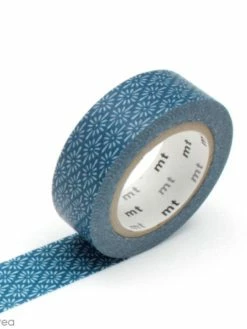 MT Masking Tape Masking Tape Fleurs - Fleurs Bleues - 15 Mm X 7 M