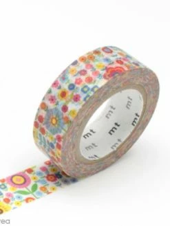 MT Masking Tape Masking Tape Fleurs - Petites Fleurs Multicolores - 15 Mm X 7 M