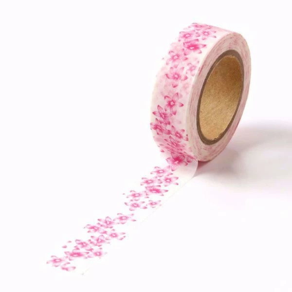 THE LOVELY FACTORY Masking Tape Fleurs Roses 15mm X 10m 2 THE LOVELY FACTORY Masking Tape Fleurs Roses 15mm X 10m – Image 2