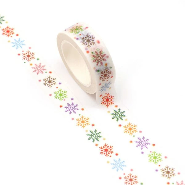 THE LOVELY FACTORY Masking Tape Flocons Colorés 15mm X 10m 2 THE LOVELY FACTORY Masking Tape Flocons Colorés 15mm X 10m – Image 2