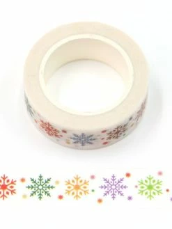 THE LOVELY FACTORY Masking Tape Flocons Colorés 15mm X 10m