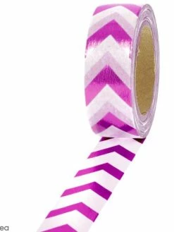 Creavea Masking Tape Foil Chevrons Roses - 1,5 Cm X 10 M