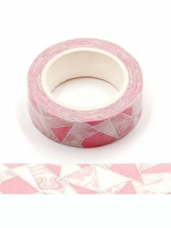 THE LOVELY FACTORY Masking Tape Foil Formes Géométriques Roses Et Holographiques - 1,5 X 10m - F159