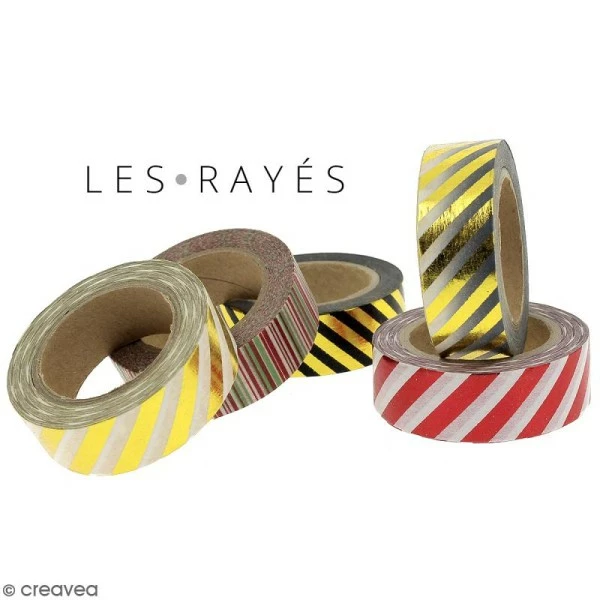 Creavea Masking Tape Foil Lignes Grises Argentées Et Blanches - 1,5 Cm X 10 M 3 Creavea Masking Tape Foil Lignes Grises Argentées Et Blanches - 1,5 Cm X 10 M – Image 3