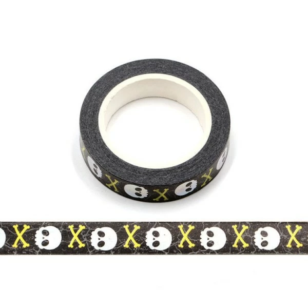 THE LOVELY FACTORY Masking Tape Foil Métallisé Noir Tête De Mort Holographique - 10mm X 10m 1 THE LOVELY FACTORY Masking Tape Foil Métallisé Noir Tête De Mort Holographique - 10mm X 10m