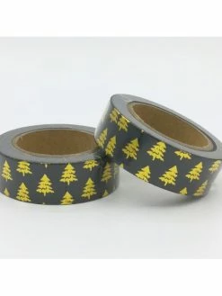 THE LOVELY FACTORY Masking Tape Foil Noir Sapin Doré