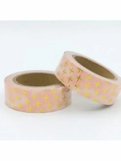 THE LOVELY FACTORY Masking Tape Foil Orange Croix Dorées