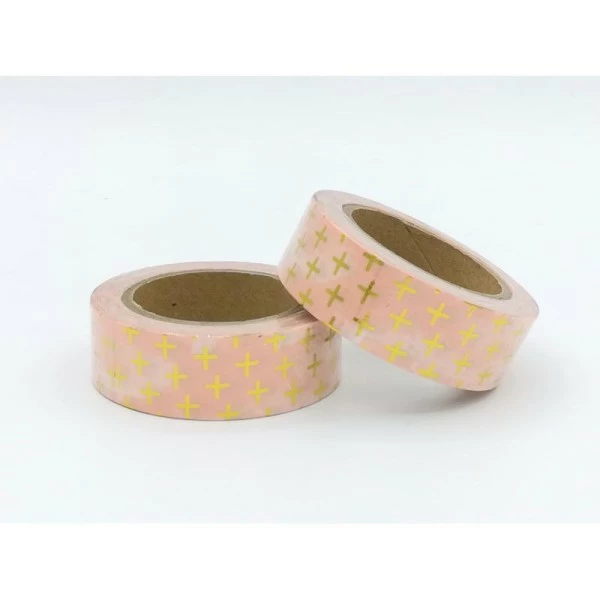 THE LOVELY FACTORY Masking Tape Foil Orange Croix Dorées 1 THE LOVELY FACTORY Masking Tape Foil Orange Croix Dorées