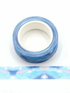 THE LOVELY FACTORY Masking Tape Glitter Aurores Boréales Bleues - 15mm X 5m - G067