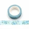 THE LOVELY FACTORY Masking Tape Glitter Fleurs Bleues Claires - 15mm X 5m - G066