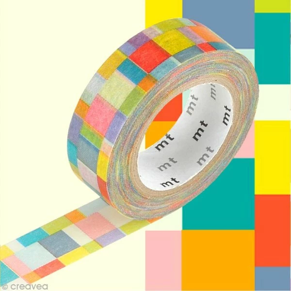 MT Masking Tape Masking Tape - Grande Mosaïque Multicolore - 15 Mm X 7 Mm 1 MT Masking Tape Masking Tape - Grande Mosaïque Multicolore - 15 Mm X 7 Mm