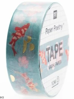 Rico Design Masking Tape Jardin Japonais - Fleurs Et Koï - 1,5 Cm X 10 M