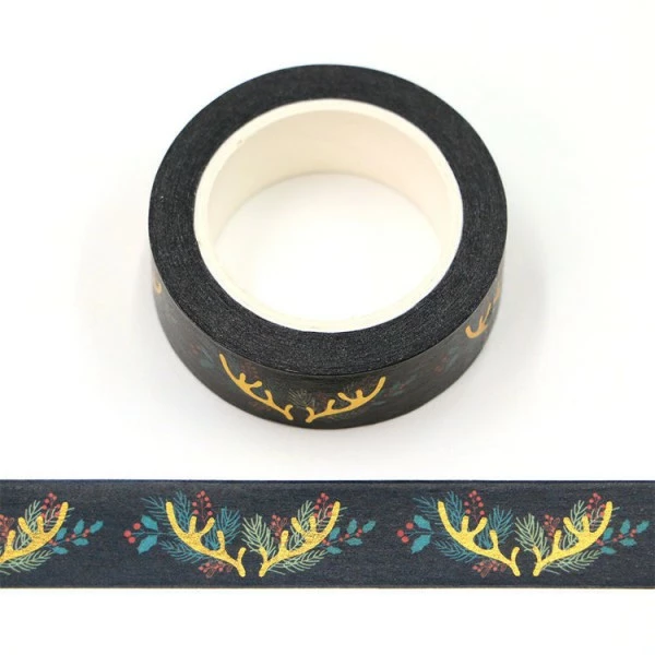 THE LOVELY FACTORY Masking Tape Métallisé Bois De Cerfs 15mm X 10m 1 THE LOVELY FACTORY Masking Tape Métallisé Bois De Cerfs 15mm X 10m