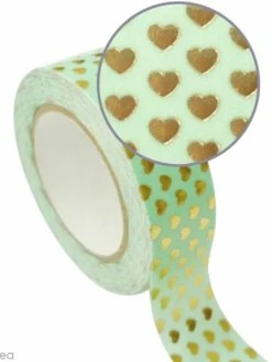 Graine Créative Masking Tape Métallisé - Coeur - Doré - 1,5 Cm X 10 M