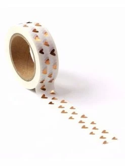 THE LOVELY FACTORY Masking Tape Métallisé Coeurs Cuivre 15mm X 10m -V-Zug shop masking tape metallise coeurs cuivre 15mm x 10m p 2