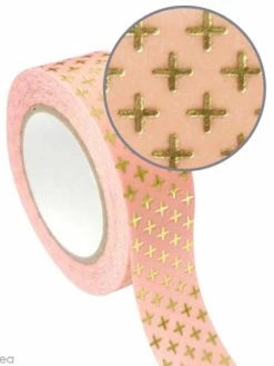 Graine Créative Masking Tape Métallisé - Croix - Doré - 1,5 Cm X 10 M