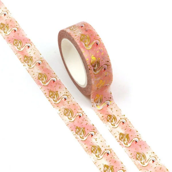 THE LOVELY FACTORY Masking Tape Métallisé Cygne 15mm 10m 2 THE LOVELY FACTORY Masking Tape Métallisé Cygne 15mm 10m – Image 2
