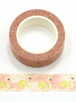 THE LOVELY FACTORY Masking Tape Métallisé Cygne 15mm 10m