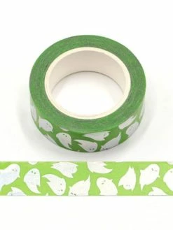 THE LOVELY FACTORY Masking Tape Métallisé Foil Vert Fantôme Holographique - 1,5 Cm X 10m - F162