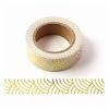 THE LOVELY FACTORY Masking Tape Métallisé Vagues Japonaises Dorées 15mm X 10m